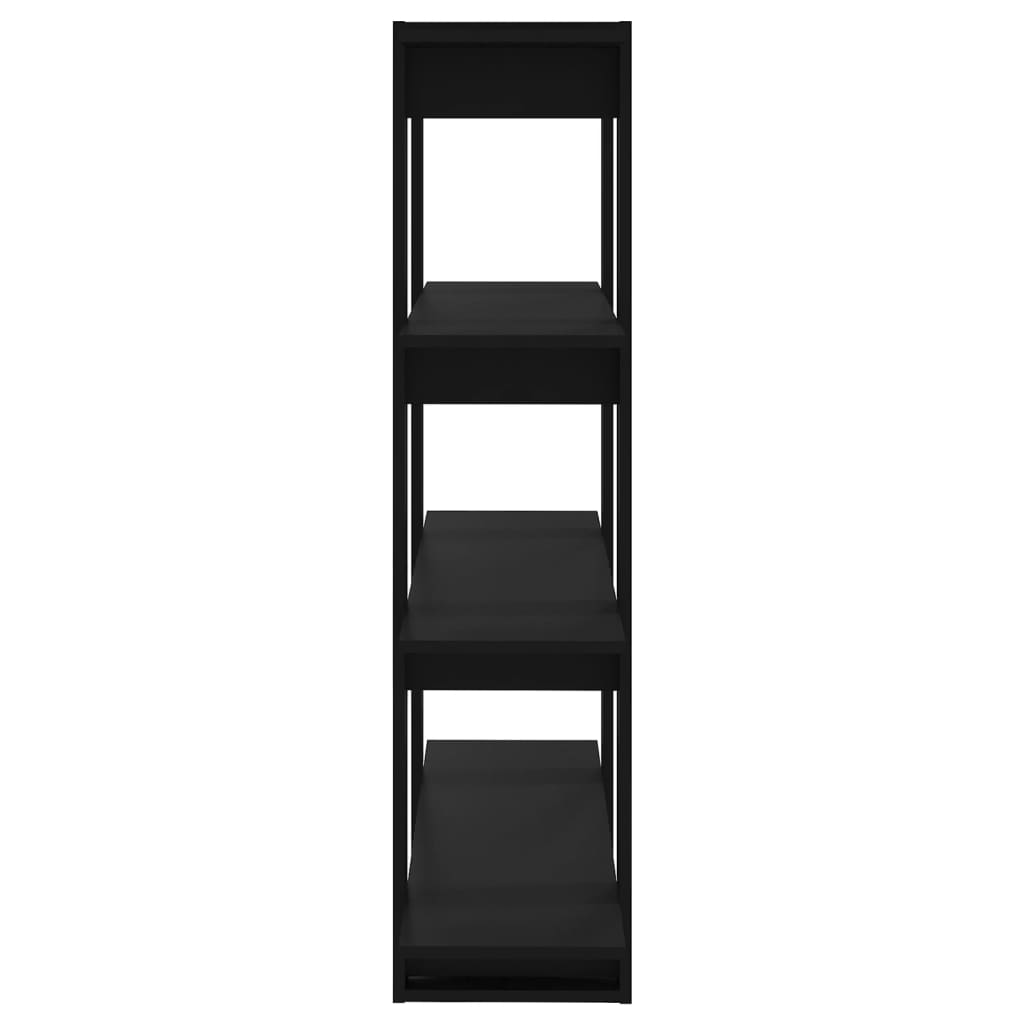 Bücherregal/Raumteiler Schwarz 100x30x123,5 cm