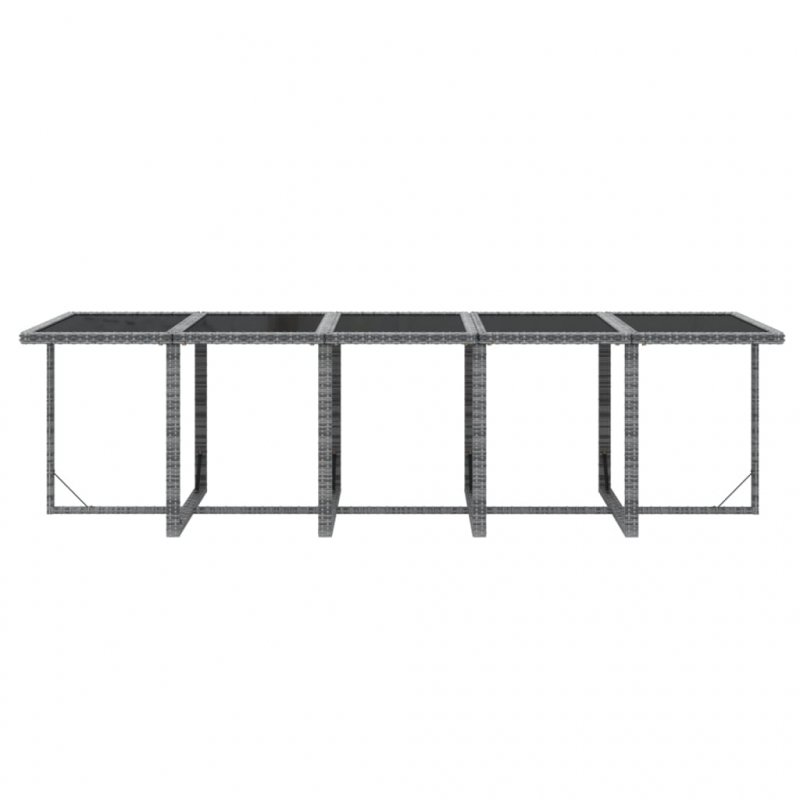 11-tlg. Garten-Essgruppe mit Kissen Poly Rattan Grau