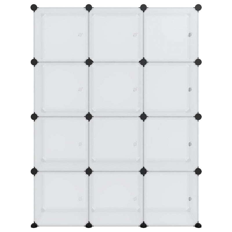 Regalsystem mit 12 Würfeln und Türen Transparent PP