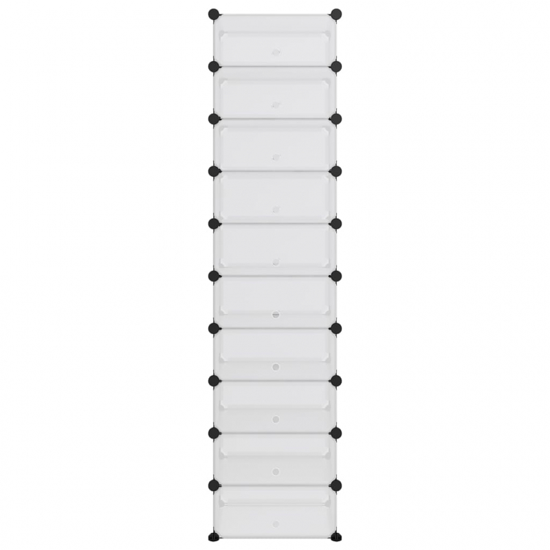 Schuhregal Transparent 44x32x174 cm PP