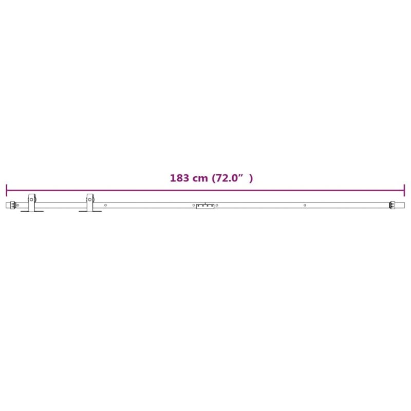 Mini Schiebetürbeschlag Set für Schranktüren Carbonstahl 183 cm