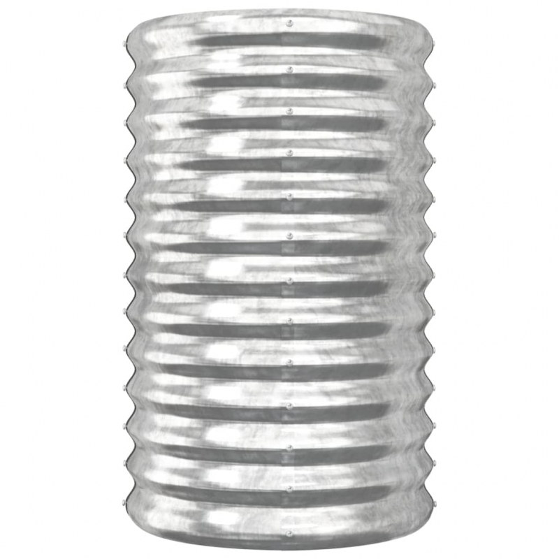 Pflanzkübel Pulverbeschichteter Stahl 40x40x68 cm Silber