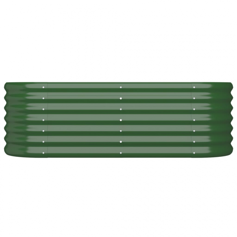 Hochbeet Pulverbeschichteter Stahl 114x40x36 cm Grün