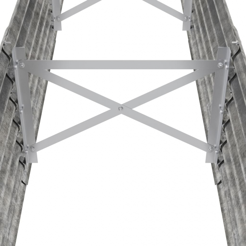 Hochbeet Pulverbeschichteter Stahl 224x40x36 cm Silbern