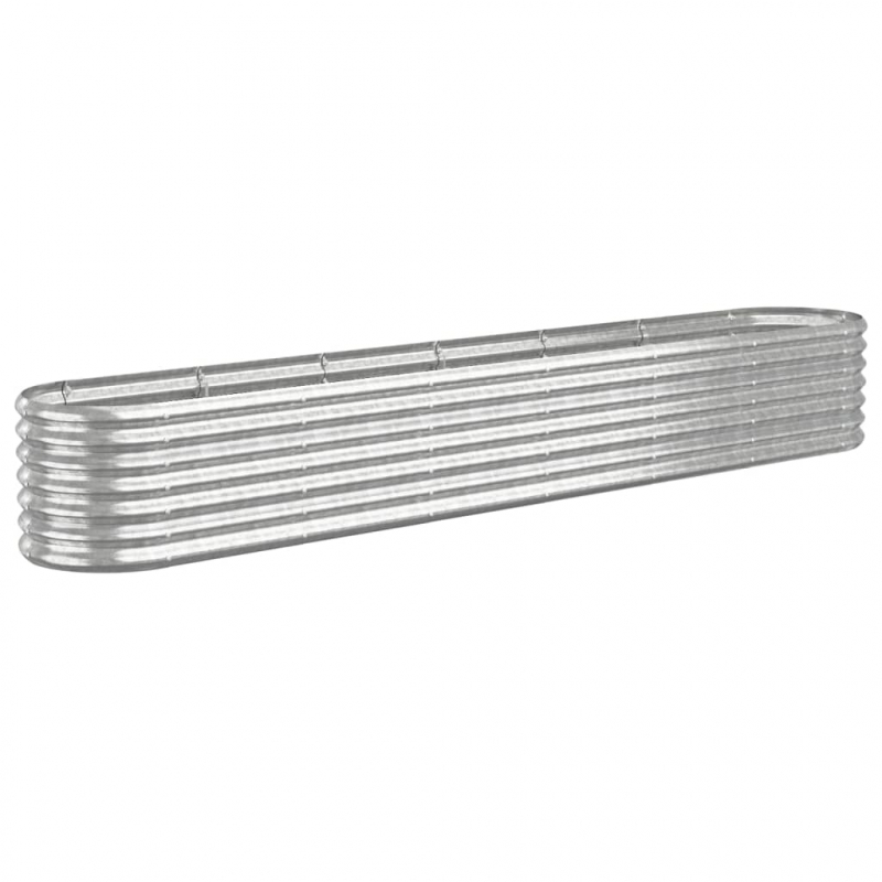 Hochbeet Pulverbeschichteter Stahl 260x40x36 cm Silbern