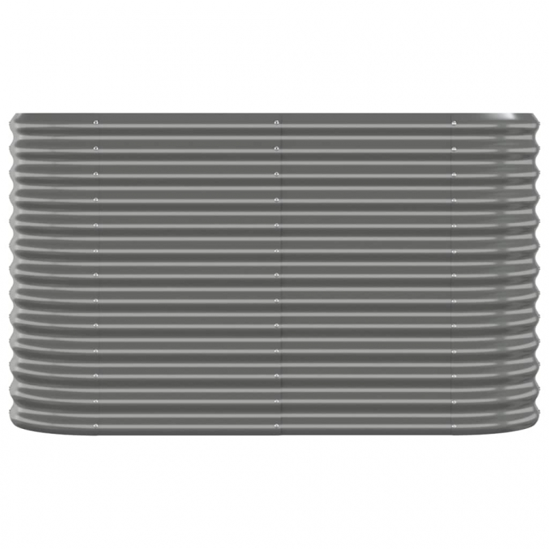 Hochbeet Pulverbeschichteter Stahl 114x40x68 cm Grau