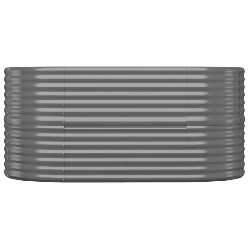 Hochbeet Pulverbeschichteter Stahl 152x80x68 cm Grau