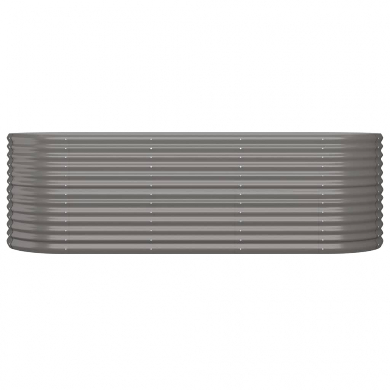 Hochbeet Pulverbeschichteter Stahl 224x80x68 cm Grau