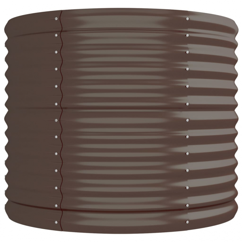 Hochbeet Pulverbeschichteter Stahl 296x80x68 cm Braun