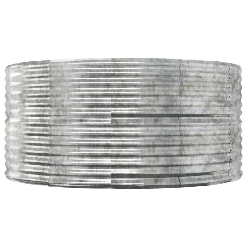 Hochbeet Silbern 140x140x68 cm Pulverbeschichteter Stahl