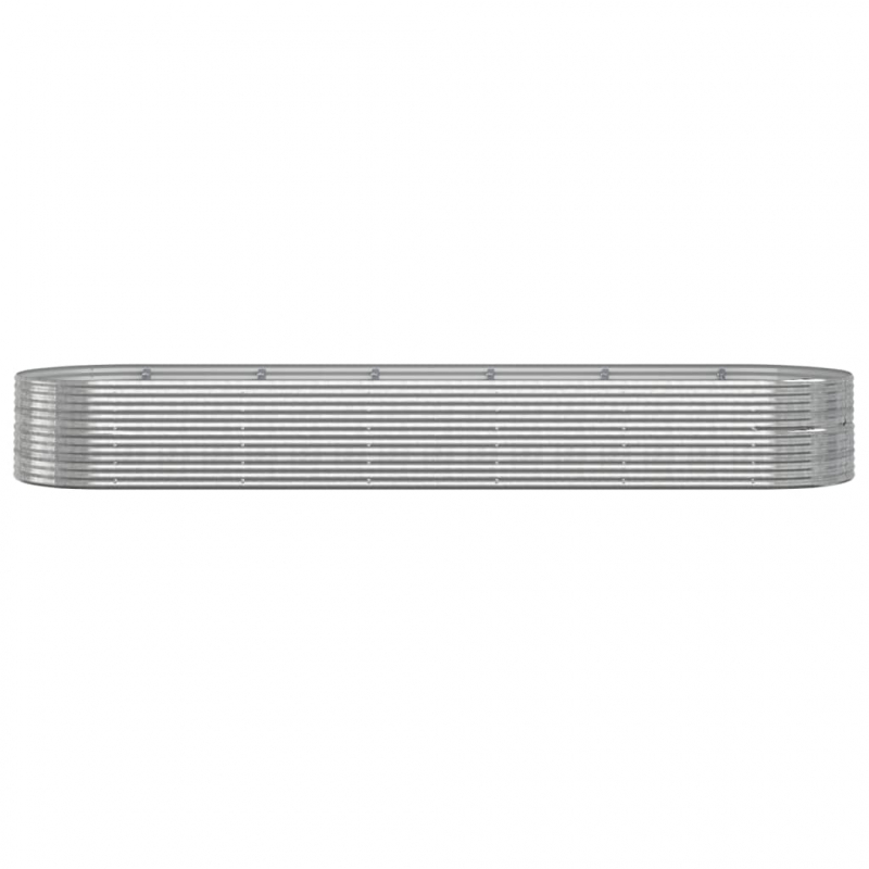 Hochbeet Pulverbeschichteter Stahl 510x140x68 cm Silbern