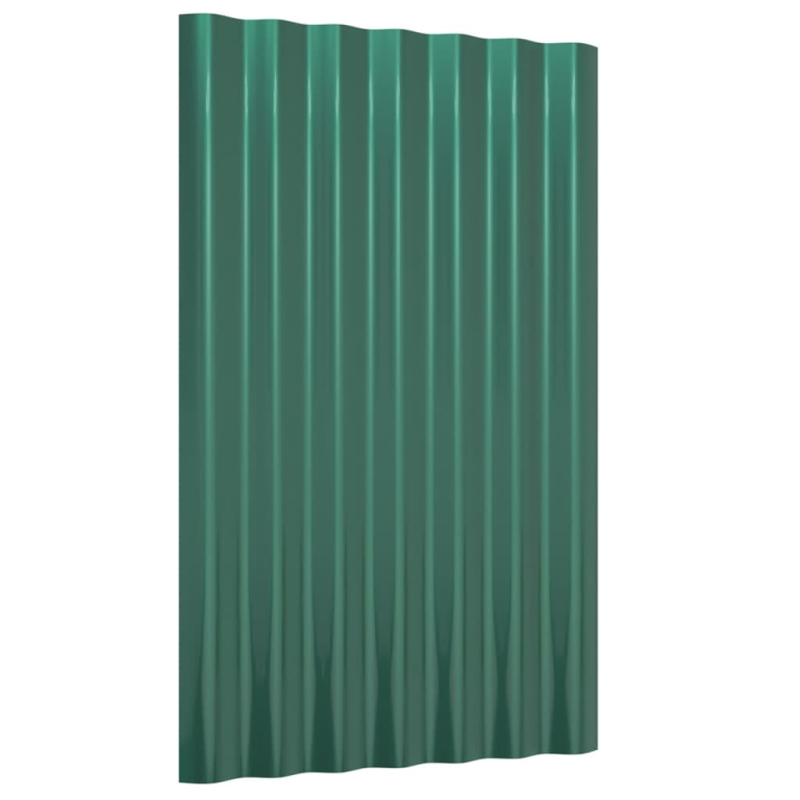 Dachpaneele 12 Stk. Pulverbeschichteter Stahl Grün 60x36 cm