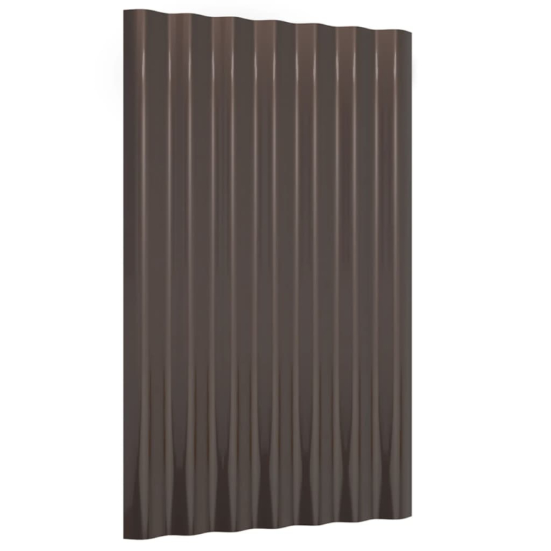 Dachpaneele 12 Stk. Pulverbeschichteter Stahl Braun 60x36 cm