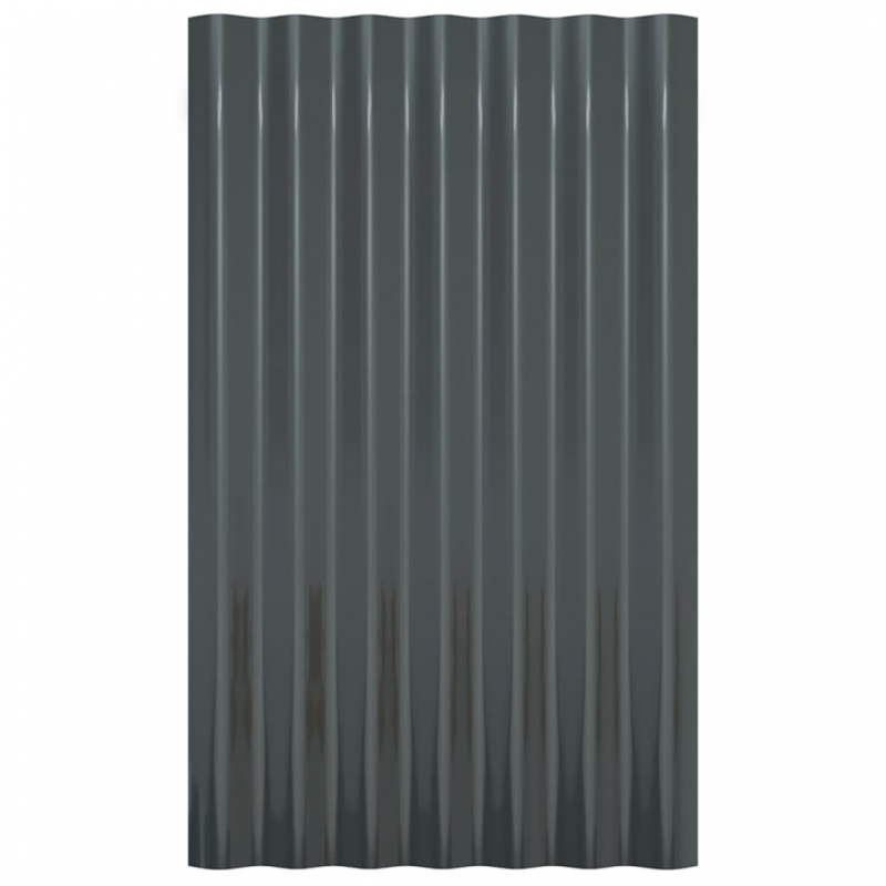 Dachpaneele 36 Stk. Pulverbeschichteter Stahl Anthrazit 60x36cm