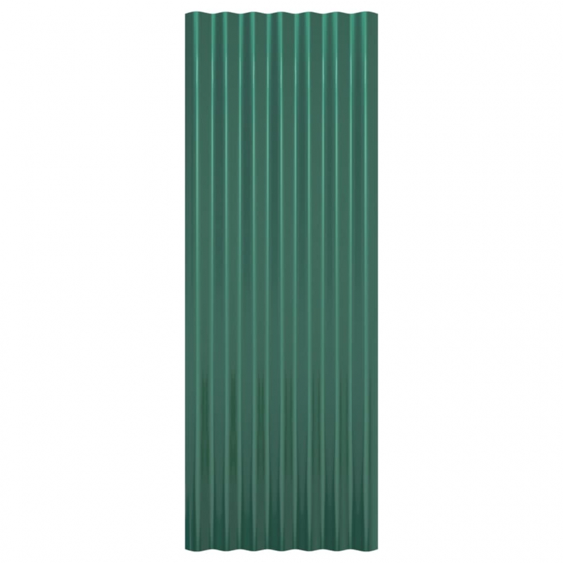 Dachpaneele 12 Stk. Pulverbeschichteter Stahl Grün 100x36 cm