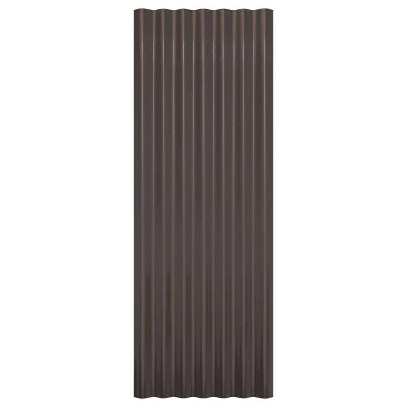 Dachpaneele 12 Stk. Pulverbeschichteter Stahl Braun 100x36 cm