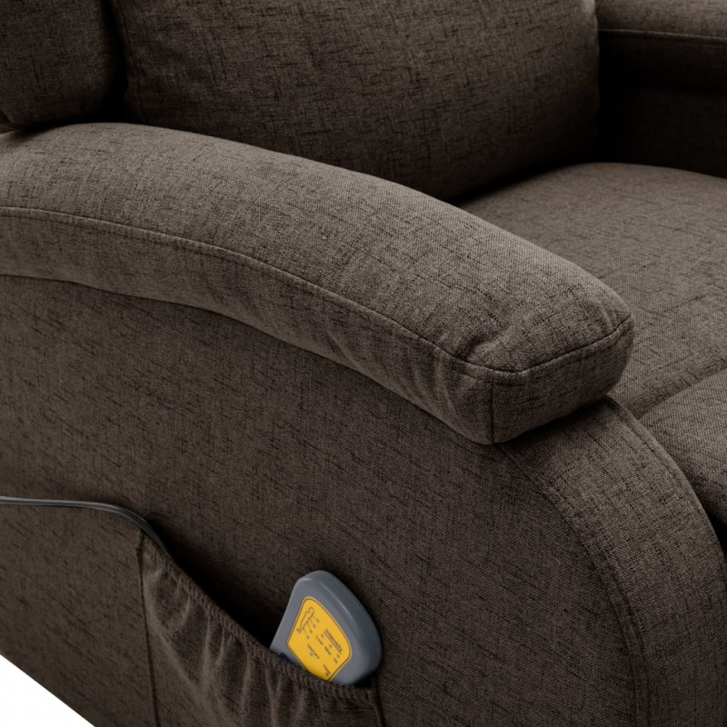Ohrensessel mit Massagefunktion Dunkelbraun Stoff