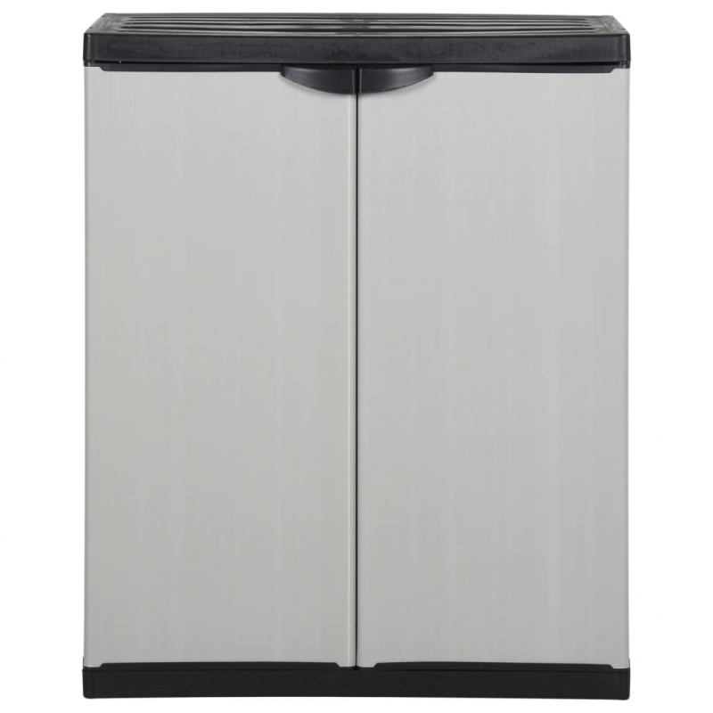 Garten-Lagerschrank mit 1 Boden Grau und Schwarz 68x40x85 cm