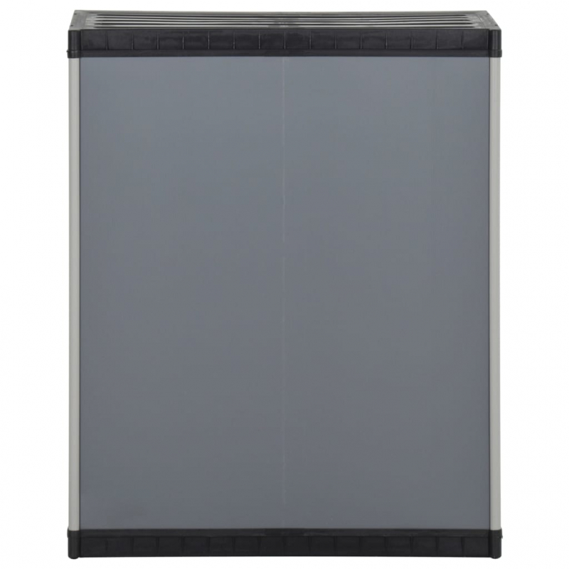 Mülltonnenbox Grau und Schwarz 68x40x85 cm PP