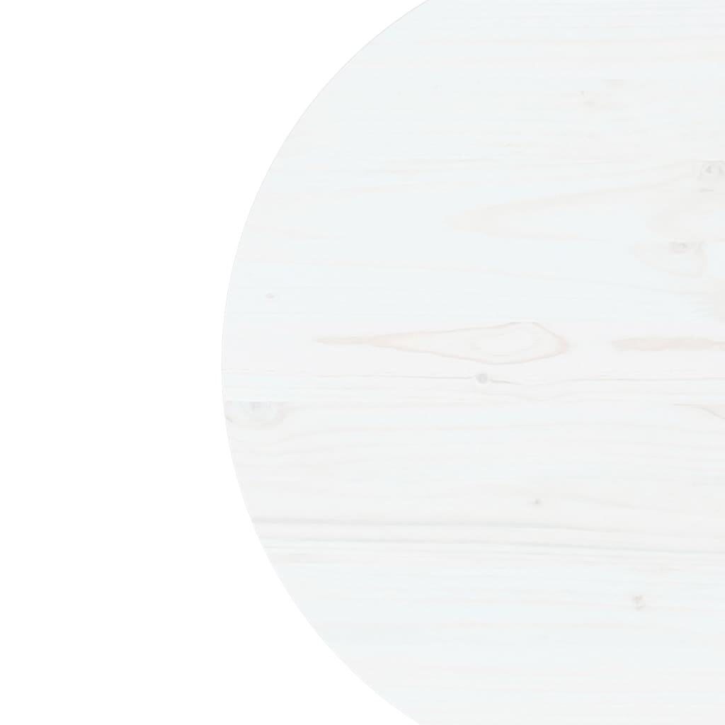 Tischplatte Weiß Ø70x2,5 cm Massivholz Kiefer