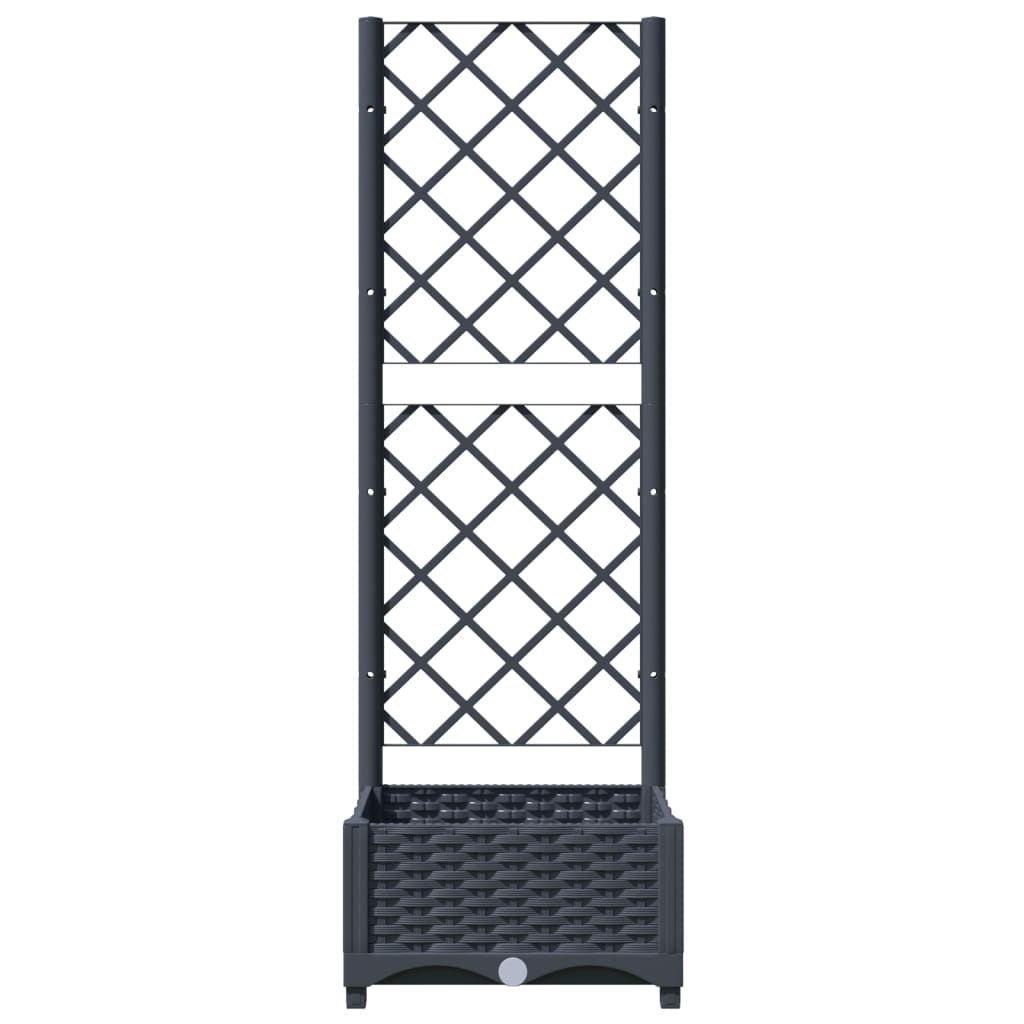 Pflanzkübel mit Rankgitter Blaugrau 40x40x121,5 cm PP