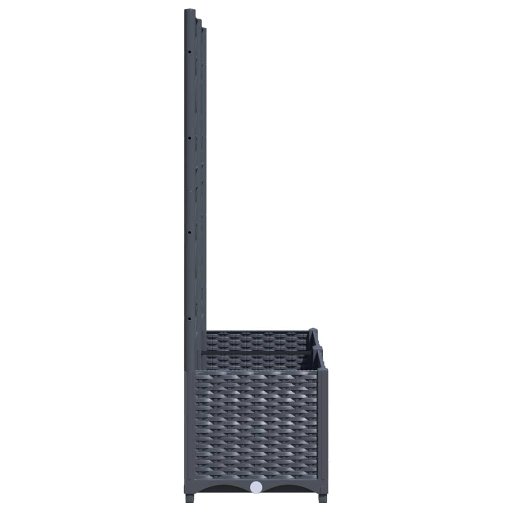 Pflanzkübel mit Spalier Blaugrau 80x40x136 cm PP