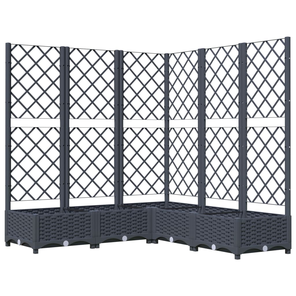 Pflanzkübel mit Spalier Blaugrau 120x120x121,5 cm PP