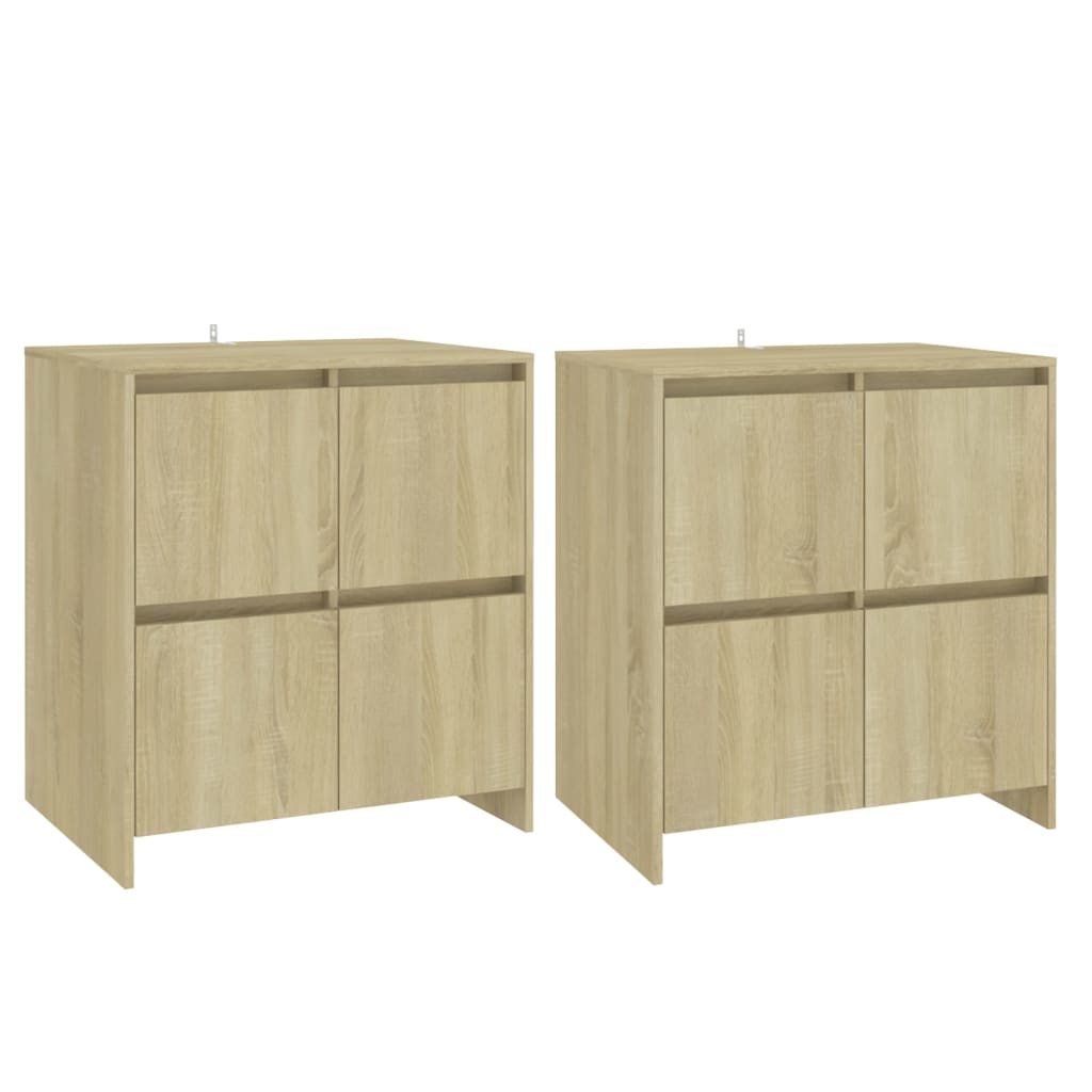 Sideboards 2 Stk. Sonoma-Eiche 70x41x75 cm Holzwerkstoff