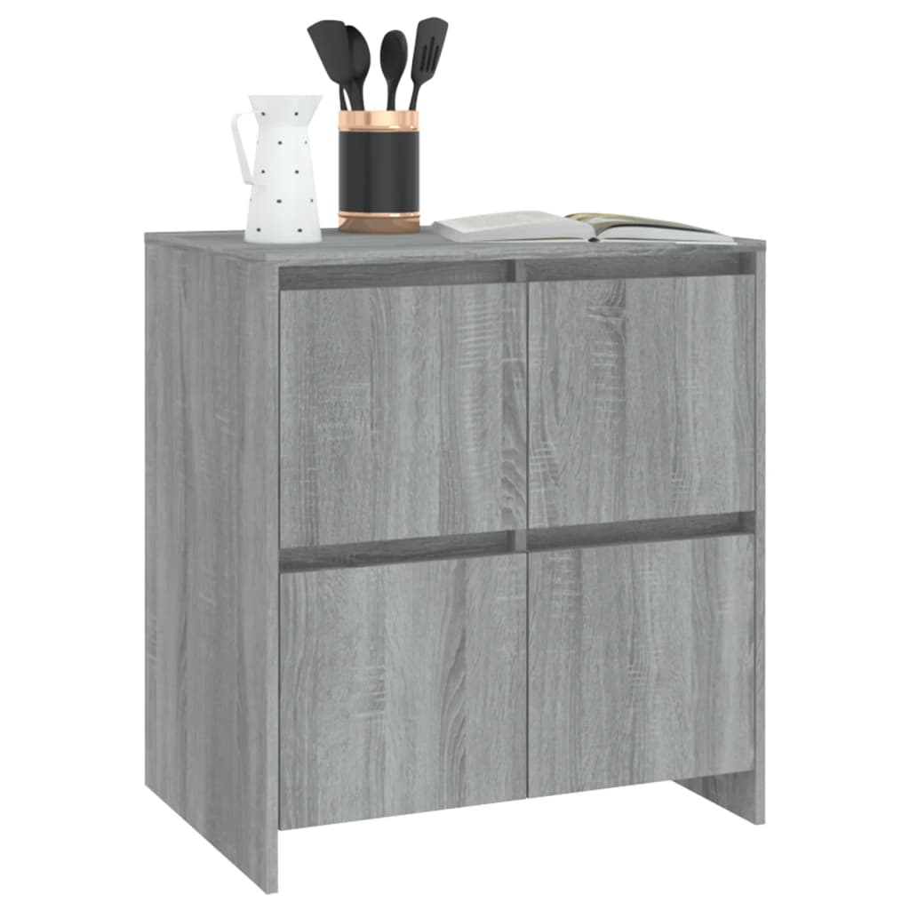 Sideboards 2 Stk. Grau Sonoma 70x41x75 cm Holzwerkstoff