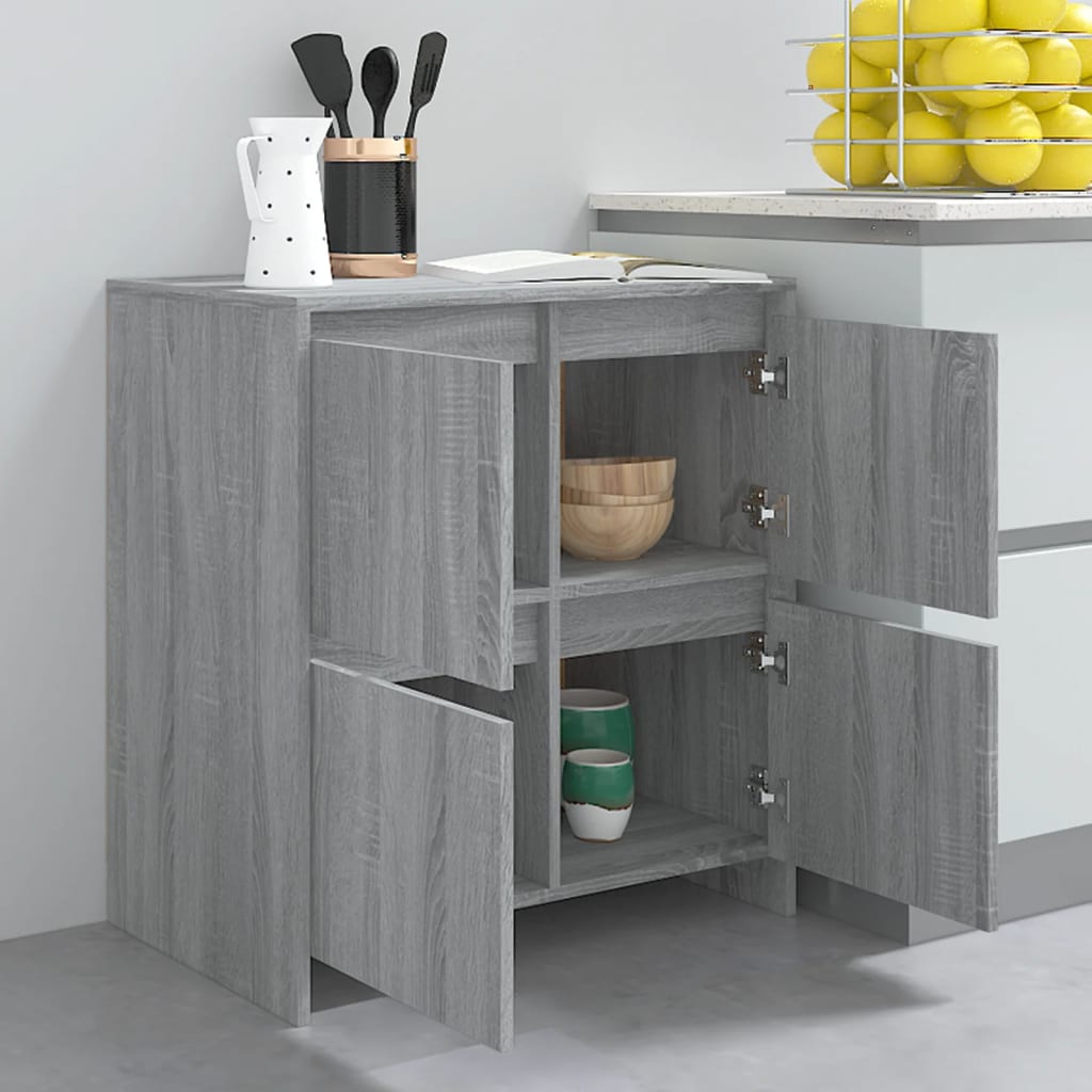 Sideboards 2 Stk. Grau Sonoma 70x41x75 cm Holzwerkstoff
