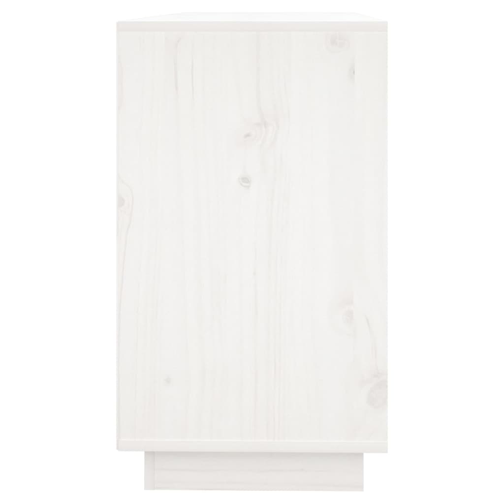 Sideboard Weiß 111x34x60 cm Massivholz Kiefer
