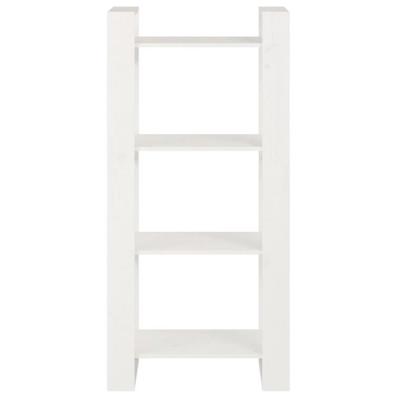 Bücherregal/Raumteiler Weiß 60x35x125 cm Massivholz