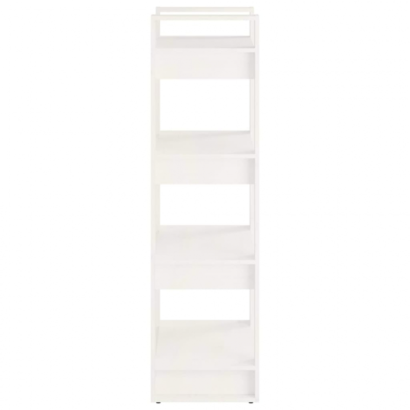 Bücherregal/Raumteiler Weiß 60x35x125 cm Massivholz