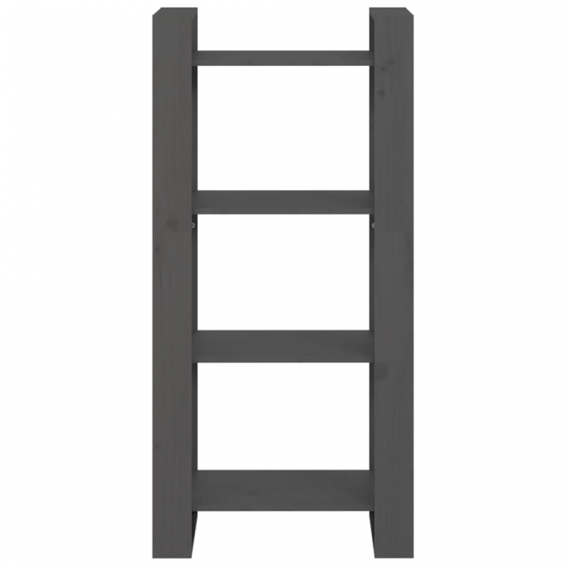Bücherregal/Raumteiler Grau 60x35x125 cm Massivholz