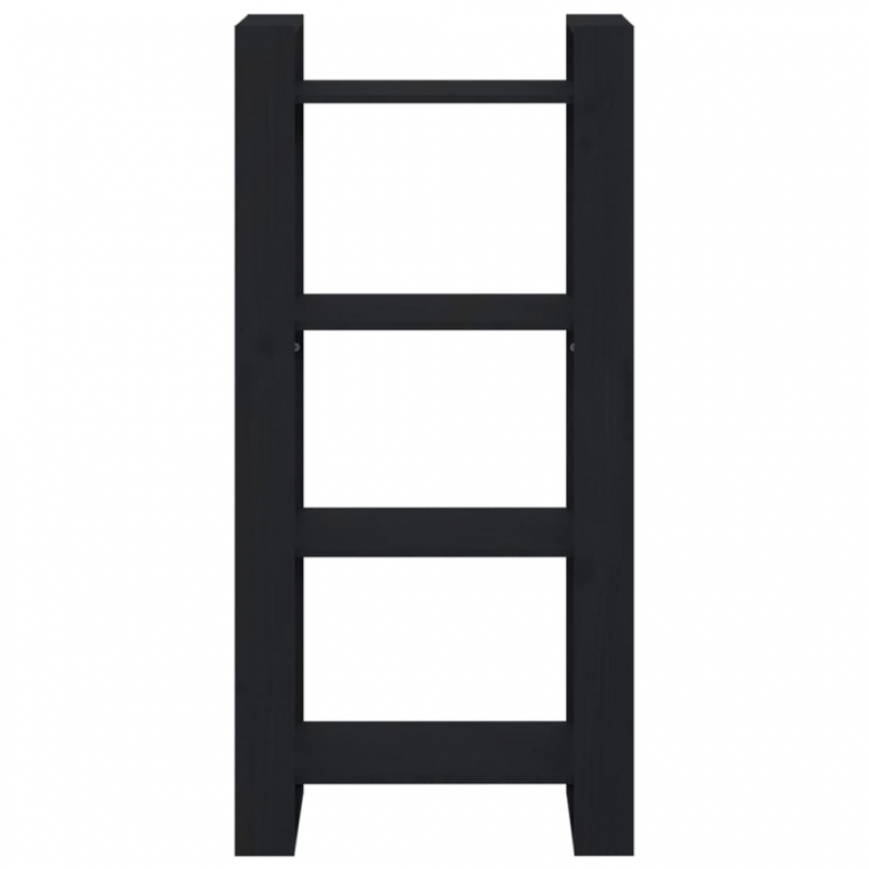 Bücherregal/Raumteiler Schwarz 60x35x125 cm Massivholz