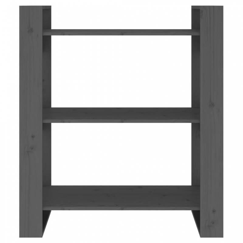 Bücherregal/Raumteiler Grau 80x35x91 cm Massivholz Kiefer