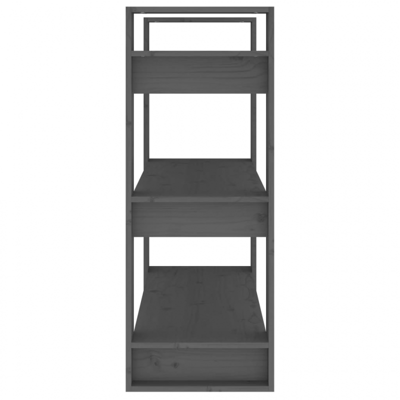 Bücherregal/Raumteiler Grau 80x35x91 cm Massivholz Kiefer