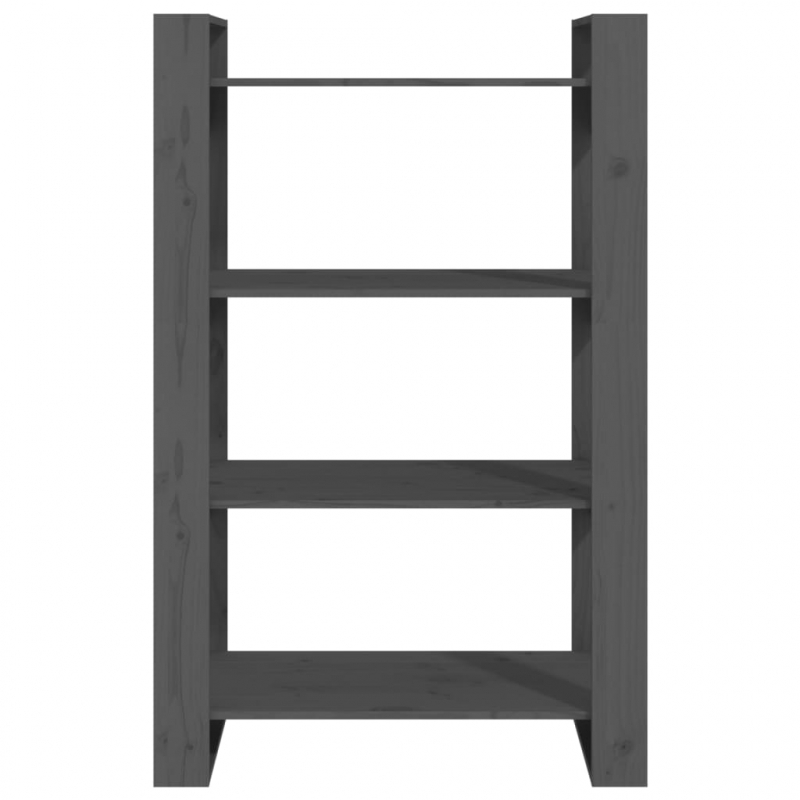 Bücherregal/Raumteiler Grau 80x35x125 cm Massivholz Kiefer