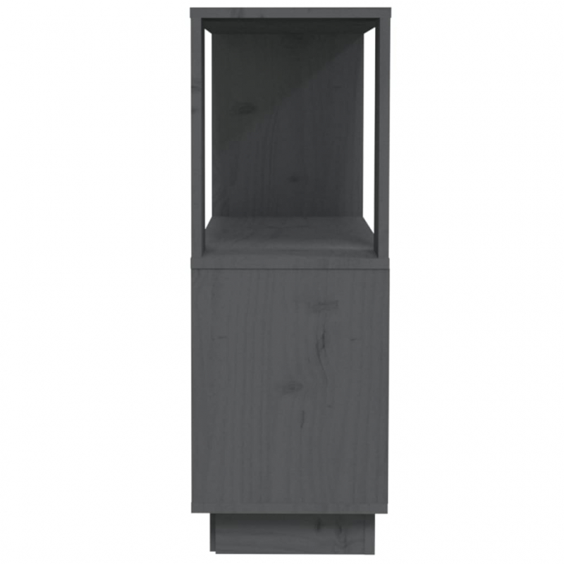 Bücherregal/Raumteiler Grau 80x25x70 cm Massivholz Kiefer