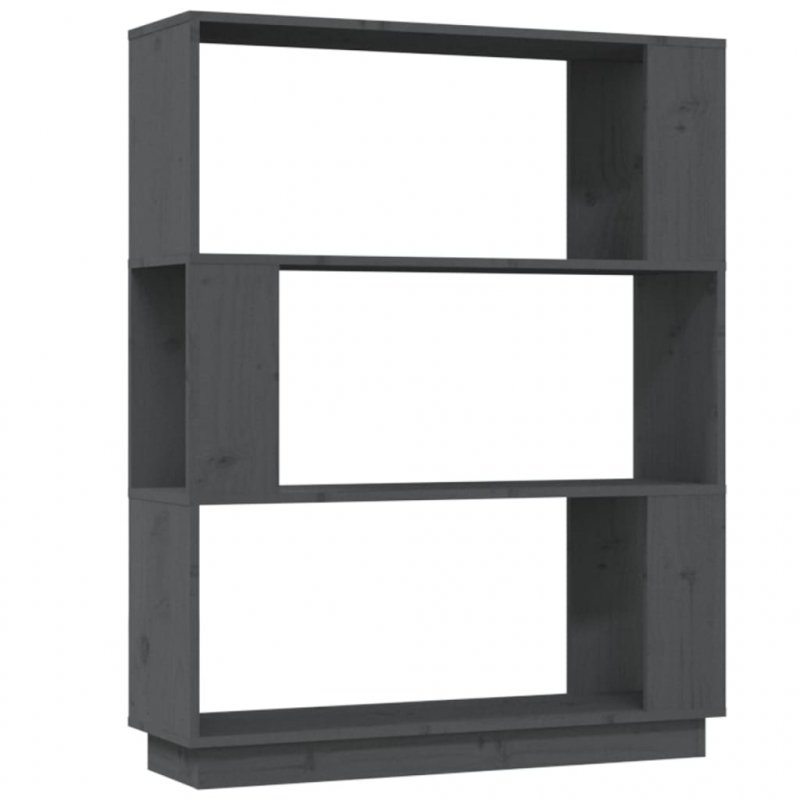 Bücherregal/Raumteiler Grau 80x25x101 cm Massivholz Kiefer
