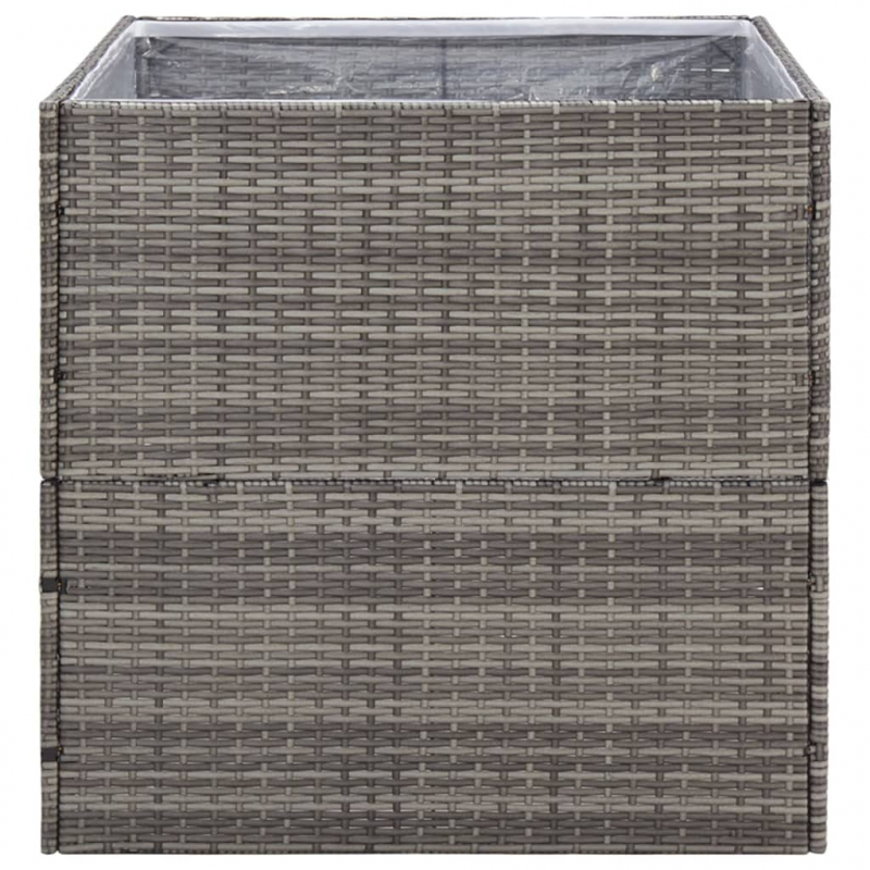 Pflanzkübel Grau 80x80x80 cm Poly Rattan