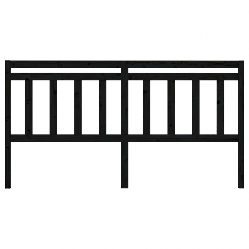 Kopfteil Schwarz 186x4x100 cm Massivholz Kiefer