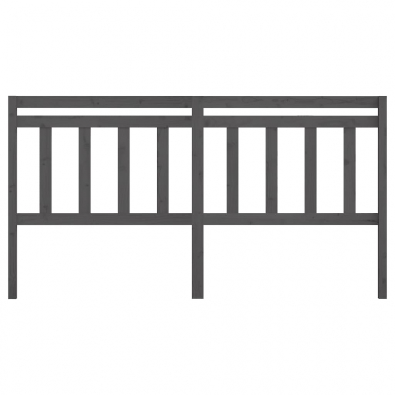 Kopfteil Grau 206x4x100 cm Massivholz Kiefer