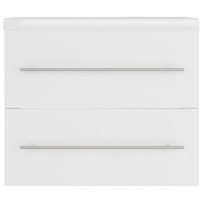 Waschbeckenunterschrank mit Einbaubecken Weiß Holzwerkstoff