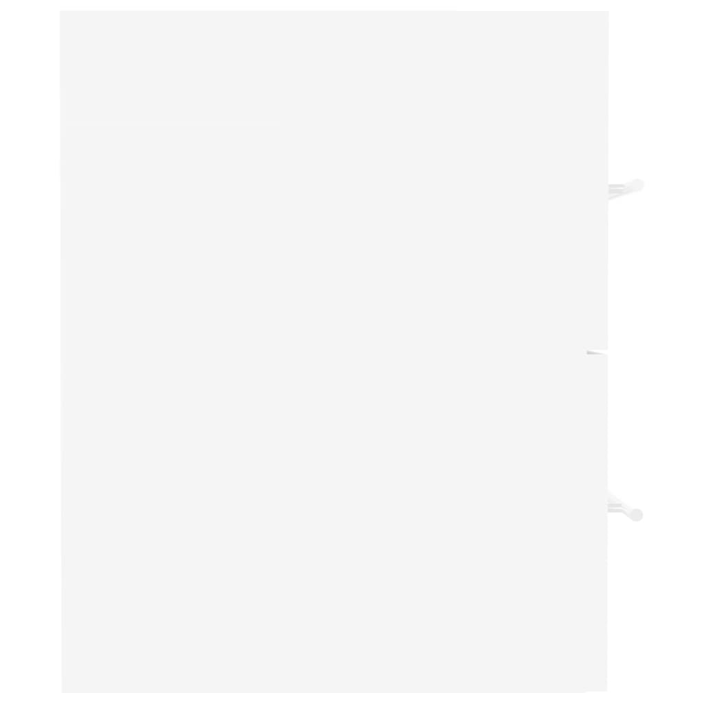 Waschbeckenunterschrank mit Einbaubecken Weiß Holzwerkstoff