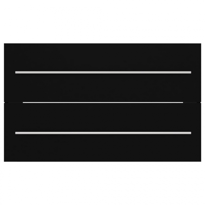 Waschbeckenunterschrank mit Einbaubecken Schwarz Holzwerkstoff