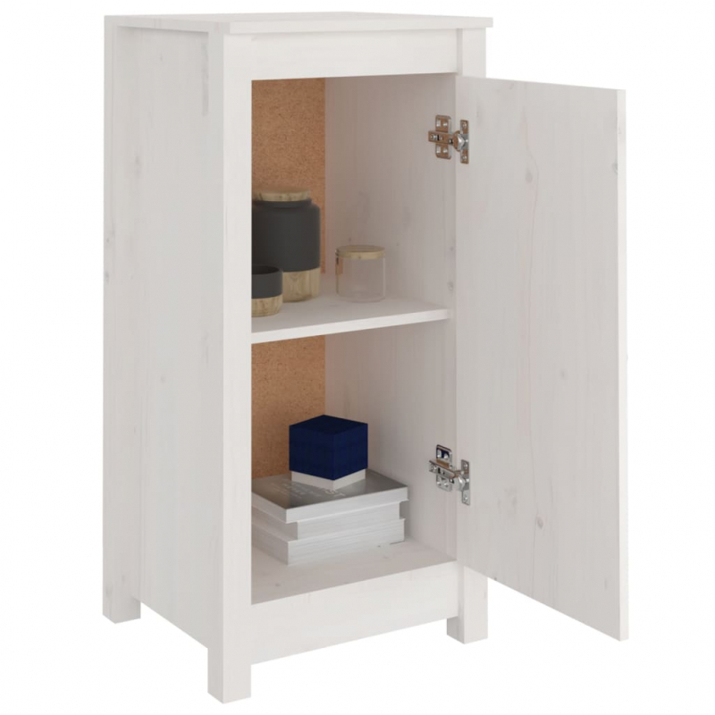 Sideboards 2 Stk. Weiß 39x35x80 cm Massivholz Kiefer