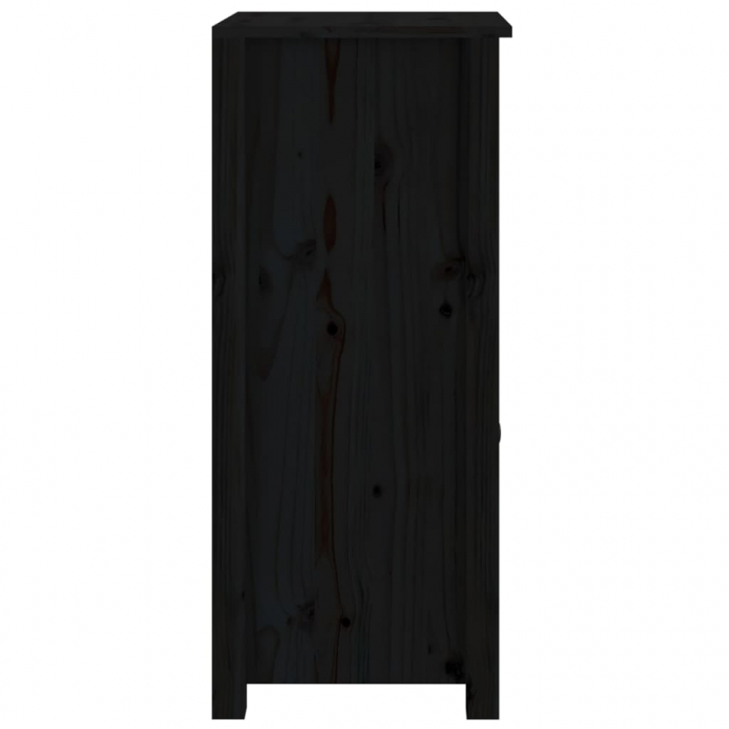 Sideboard Schwarz 40x35x80 cm Massivholz Kiefer