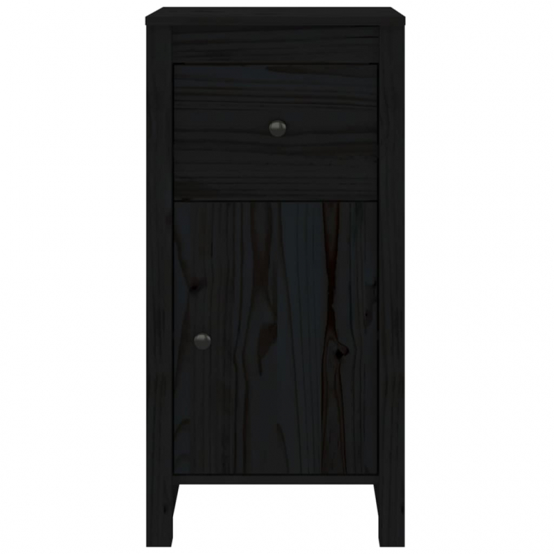Sideboards 2 Stk. Schwarz 40x35x80 cm Massivholz Kiefer