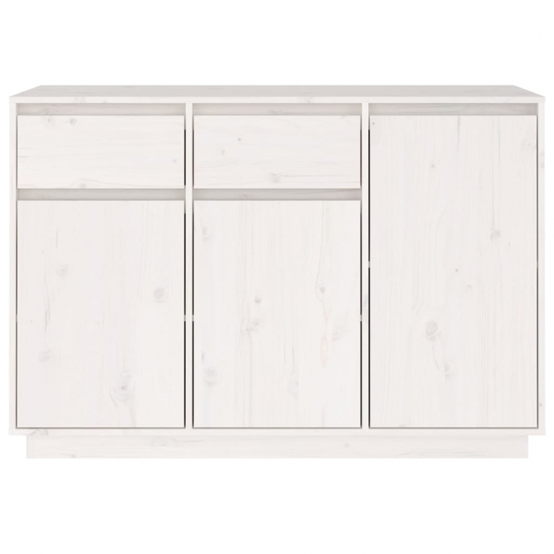 Sideboard Weiß 110x34x75 cm Massivholz Kiefer